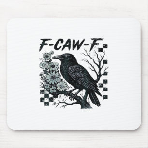 F-Caw-F Crow Bird Retro Classic Mouse Mat