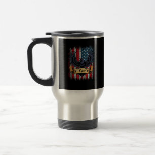 F-Caw-F Crow Bird Retro USA Flag Vintage F-Caw-F Travel Mug