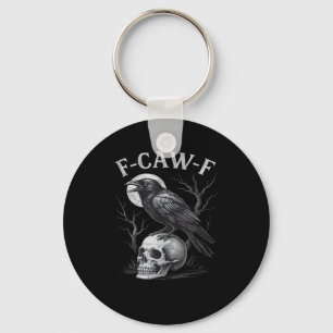 F-Caw-F Crow Bird Retro Vintage Gothic Moon F-Caw- Key Ring
