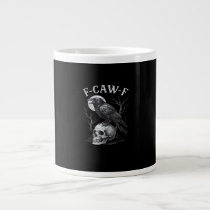 F-Caw-F Crow Bird Retro Vintage Gothic Moon F-Caw- Large Coffee Mug