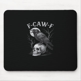 F-Caw-F Crow Bird Retro Vintage Gothic Moon F-Caw- Mouse Mat