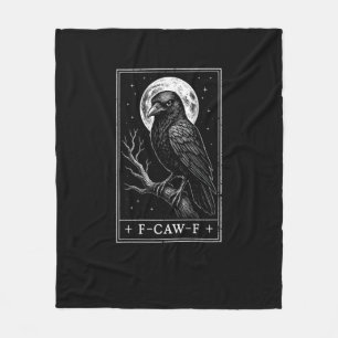 F-Caw-F Crow Card Funny Halloween Vintage Back Fleece Blanket
