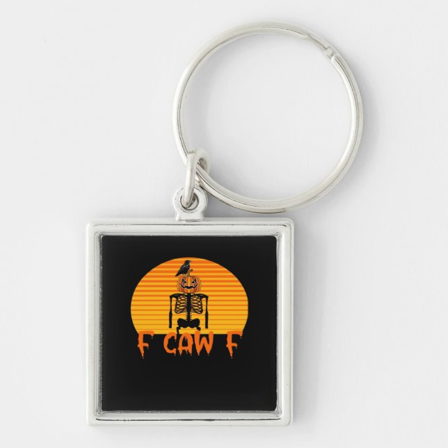 F-Caw-F Crow Classic Aesthetic Casual Key Ring (Front)