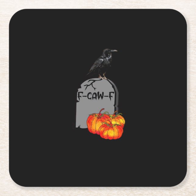 F-Caw-F Crow Classic Retro Cool Square Paper Coaster (Front)