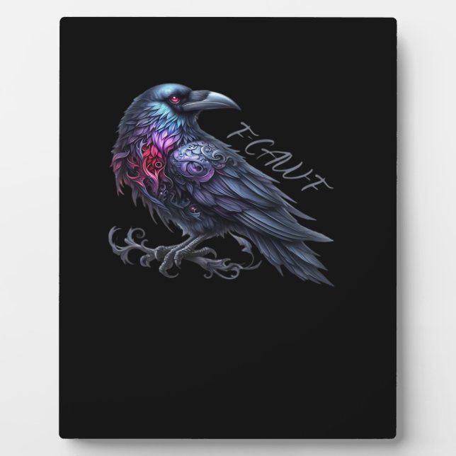F-Caw-F Crow Classic Retro Style Plaque (Front)