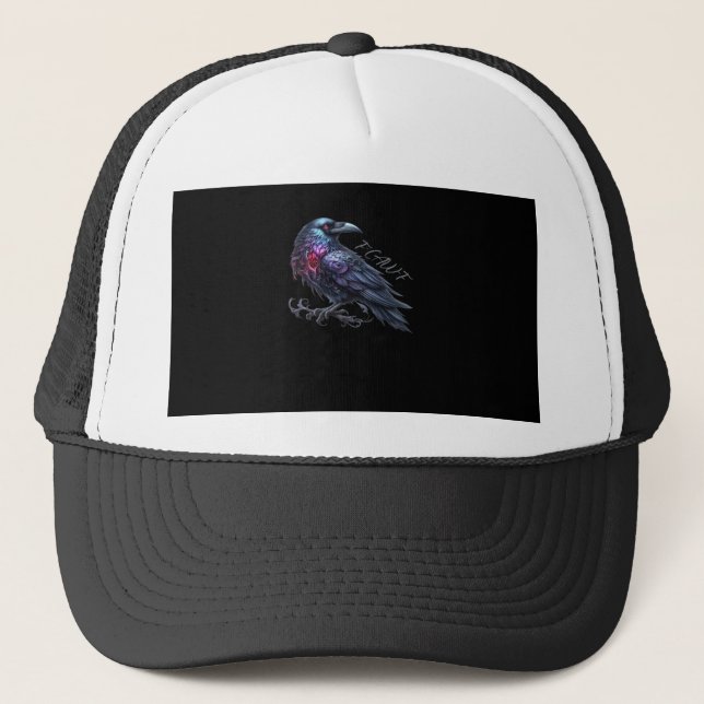 F-Caw-F Crow Classic Retro Style Trucker Hat (Front)