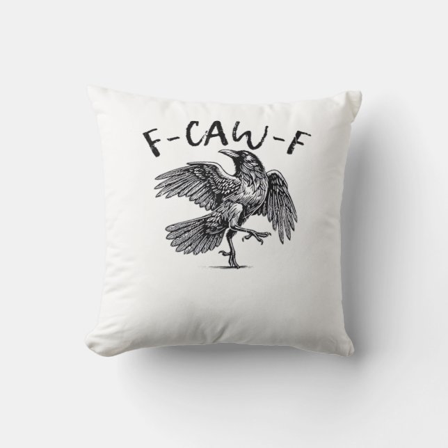 F-Caw-F Crow Essential Retro Classic Cushion (Front)