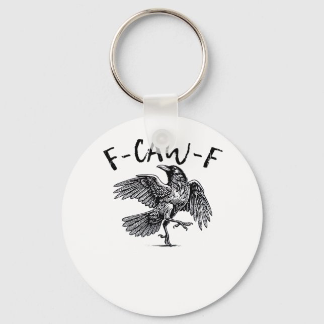 F-Caw-F Crow Essential Retro Classic Key Ring (Front)