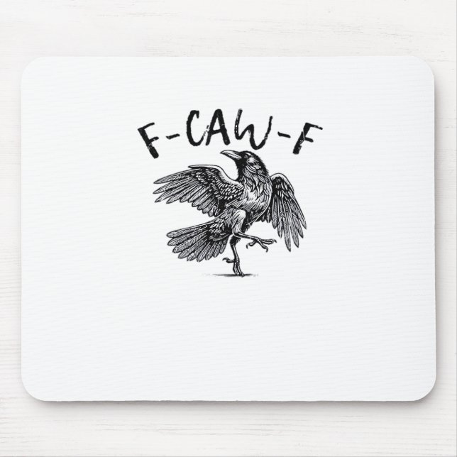 F-Caw-F Crow Essential Retro Classic Mouse Mat (Front)