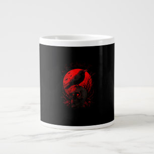 F-Caw-F Crow Funny Bird Red Moon Gothic Large Coffee Mug