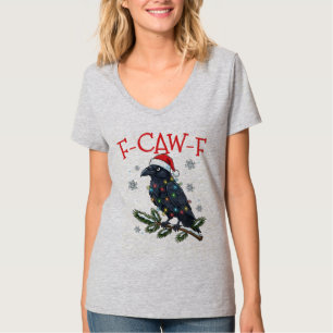 F Caw F Crow Funny Black Crow Christmas F-Caw-F T-Shirt