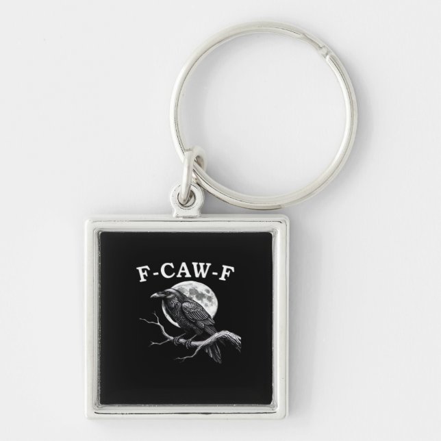 F-Caw-F Crow Funny Crow F-Caw-F Gear Creative Styl Key Ring (Front)
