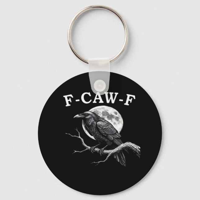 F-Caw-F Crow Funny Crow F-Caw-F Gear Creative Styl Key Ring (Front)