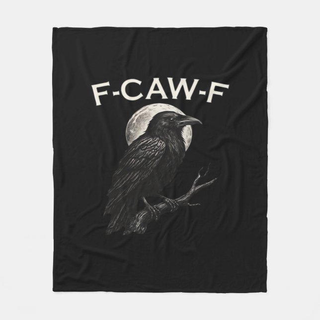 F-Caw-F Crow Funny Crow F-Caw-F Gear Minimal Clean Fleece Blanket (Front)