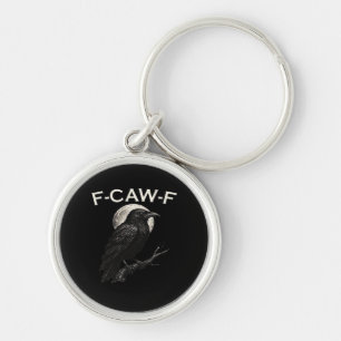 F-Caw-F Crow Funny Crow F-Caw-F Gear Minimal Clean Key Ring