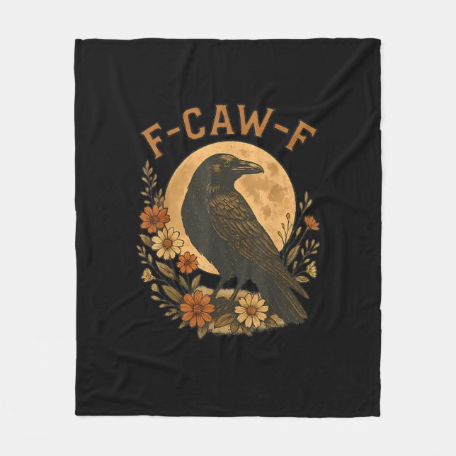 F-Caw-F Crow Funny Gothic Bird Adult Humour Graphi Fleece Blanket (Front)