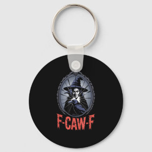 F-Caw-F Crow Funny Gothic Moon Bird Halloween Crea Key Ring