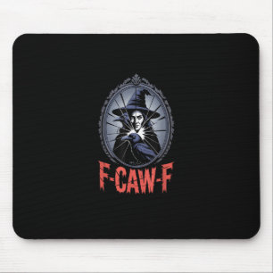 F-Caw-F Crow Funny Gothic Moon Bird Halloween Crea Mouse Mat