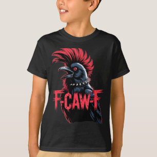 F-caw-f Crow Funny Gothic Moon Black Bird Hallowee T-Shirt