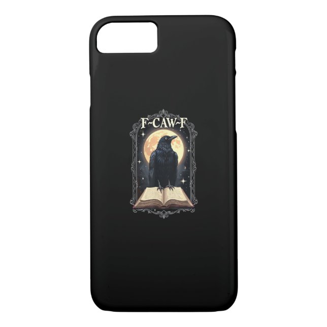 F-Caw-F Crow Funny Halloween Raven Moon Case-Mate iPhone Case (Back)