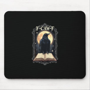 F-Caw-F Crow Funny Halloween Raven Moon Mouse Mat