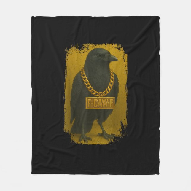 F-Caw-F Crow Funny Quote Raven Bird Adult Humor Fleece Blanket (Front)
