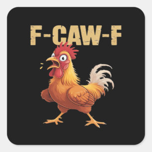 F-Caw-F Crow Gothic Funny Humor Square Sticker