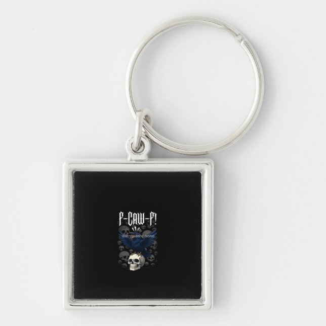 F-Caw-F Crow Graphic Creative Casual Key Ring (Front)