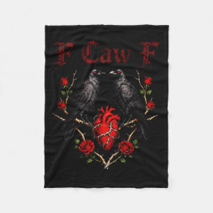F Caw F Crow Heart Funny Anti Valentine Day Single Fleece Blanket