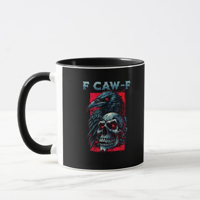 F-Caw-F Crow Humorous Graphic Mug (Left)
