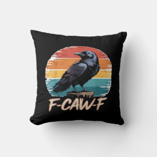 F-Caw-F Crow Humour Funny Gothic Retro Classic Cushion