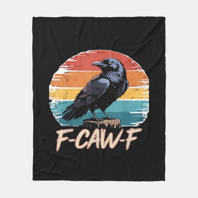 F-Caw-F Crow Humour Funny Gothic Retro Classic Fleece Blanket (Front)