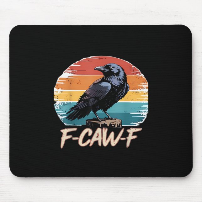 F-Caw-F Crow Humour Funny Gothic Retro Classic Mouse Mat (Front)