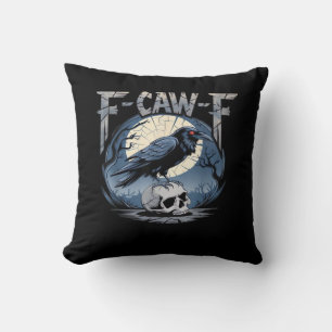 F-Caw-F Crow Moonlit Raven Classic Cushion