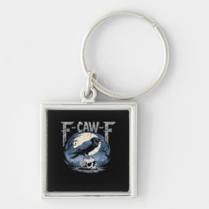 F-Caw-F Crow Moonlit Raven Classic Key Ring