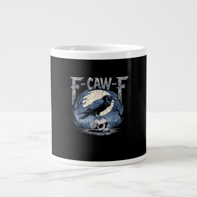 F-Caw-F Crow Moonlit Raven Classic Large Coffee Mug (Front)