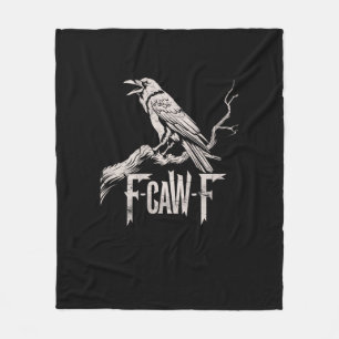 F-Caw-F Crow Pun Funny Bird Cawing Grunge Back Fleece Blanket