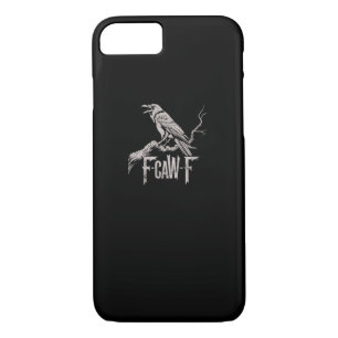 F-Caw-F Crow Pun Funny Bird Cawing Grunge Back Tri iPhone 8/7 Case