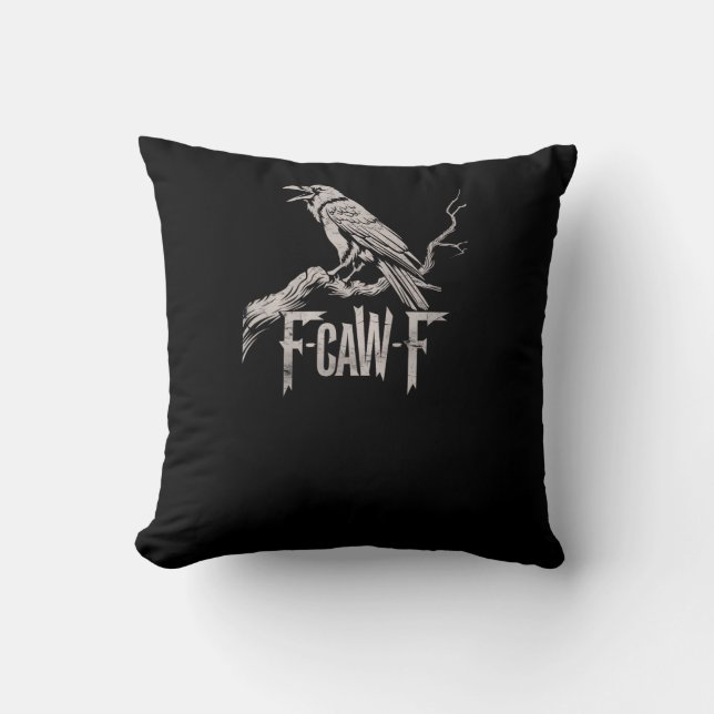 F-Caw-F Crow Pun Funny Bird Cawing Grunge Back Tri Cushion (Front)