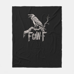 F-Caw-F Crow Pun Funny Bird Cawing Grunge Back Tri Fleece Blanket