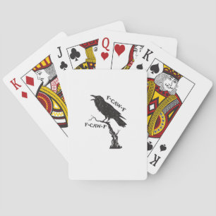 F-Caw-F Crow Pun Funny Bird Cawing Grunge Creative Playing Cards