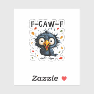 F-Caw-F Crow Pun Funny Bird Cawing Grunge Hallowee