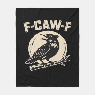 F-Caw-F Crow Raven Vintage Style Fleece Blanket