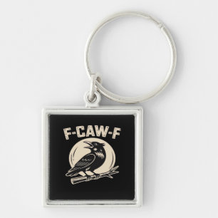 F-Caw-F Crow Raven Vintage Style Key Ring