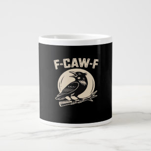 F-Caw-F Crow Raven Vintage Style Large Coffee Mug