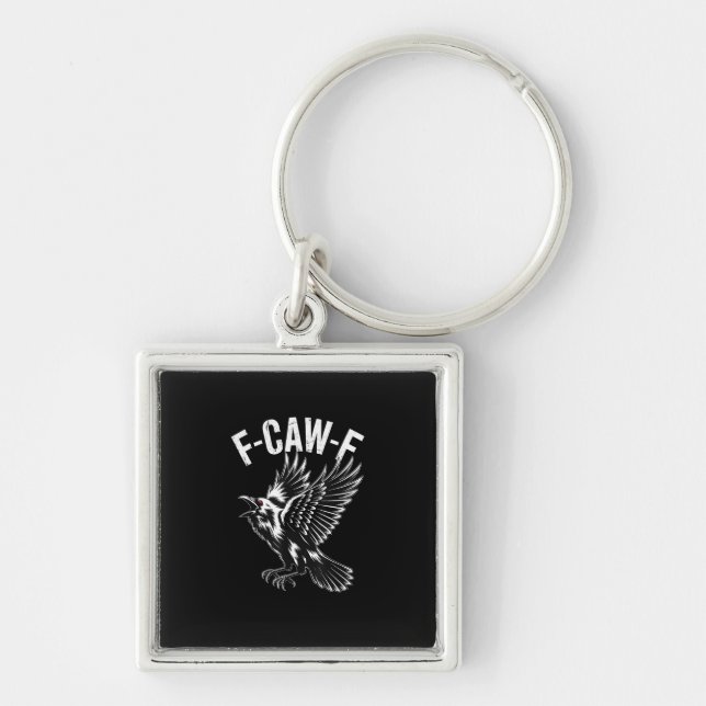 F-Caw-F Crow Retro Classic Key Ring (Front)