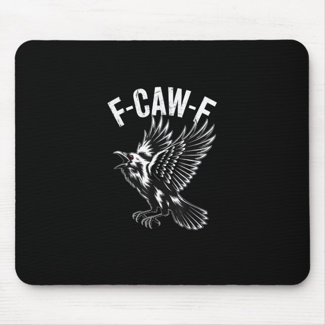 F-Caw-F Crow Retro Classic Mouse Mat (Front)