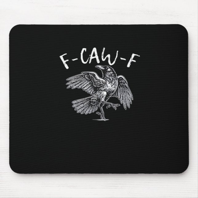 F-Caw-F Crow Retro Classic Mouse Mat (Front)