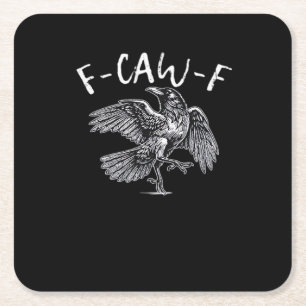 F-Caw-F Crow Retro Classic Square Paper Coaster