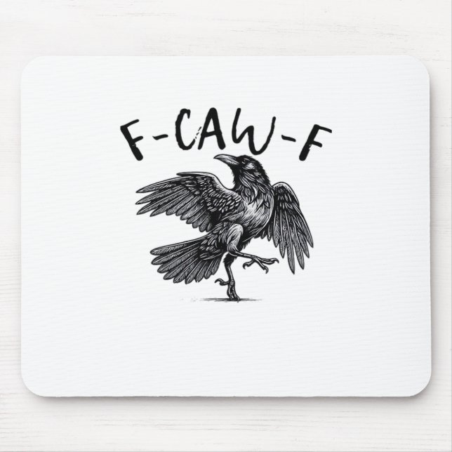 F Caw F Crow Retro Classic Style Mouse Mat (Front)